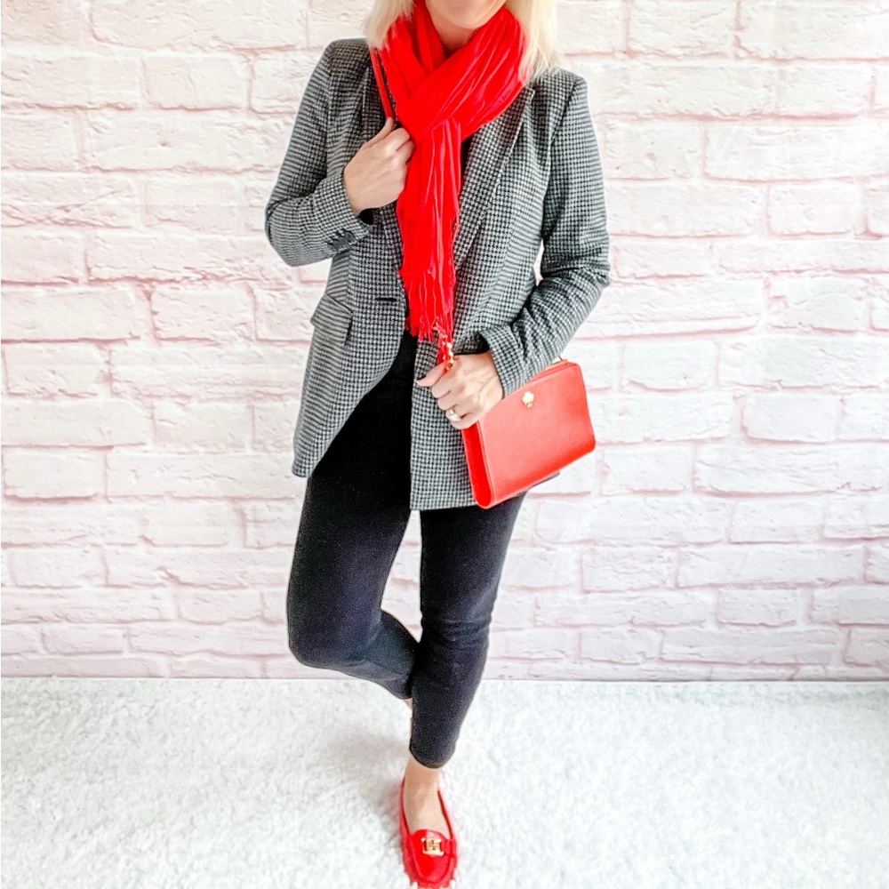 Loft Houndstooth Boyfriend Blazer - 4P